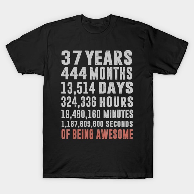 37 Years Old 444 Months 37th Birthday Vintage 1982 T-Shirt by bummersempre66